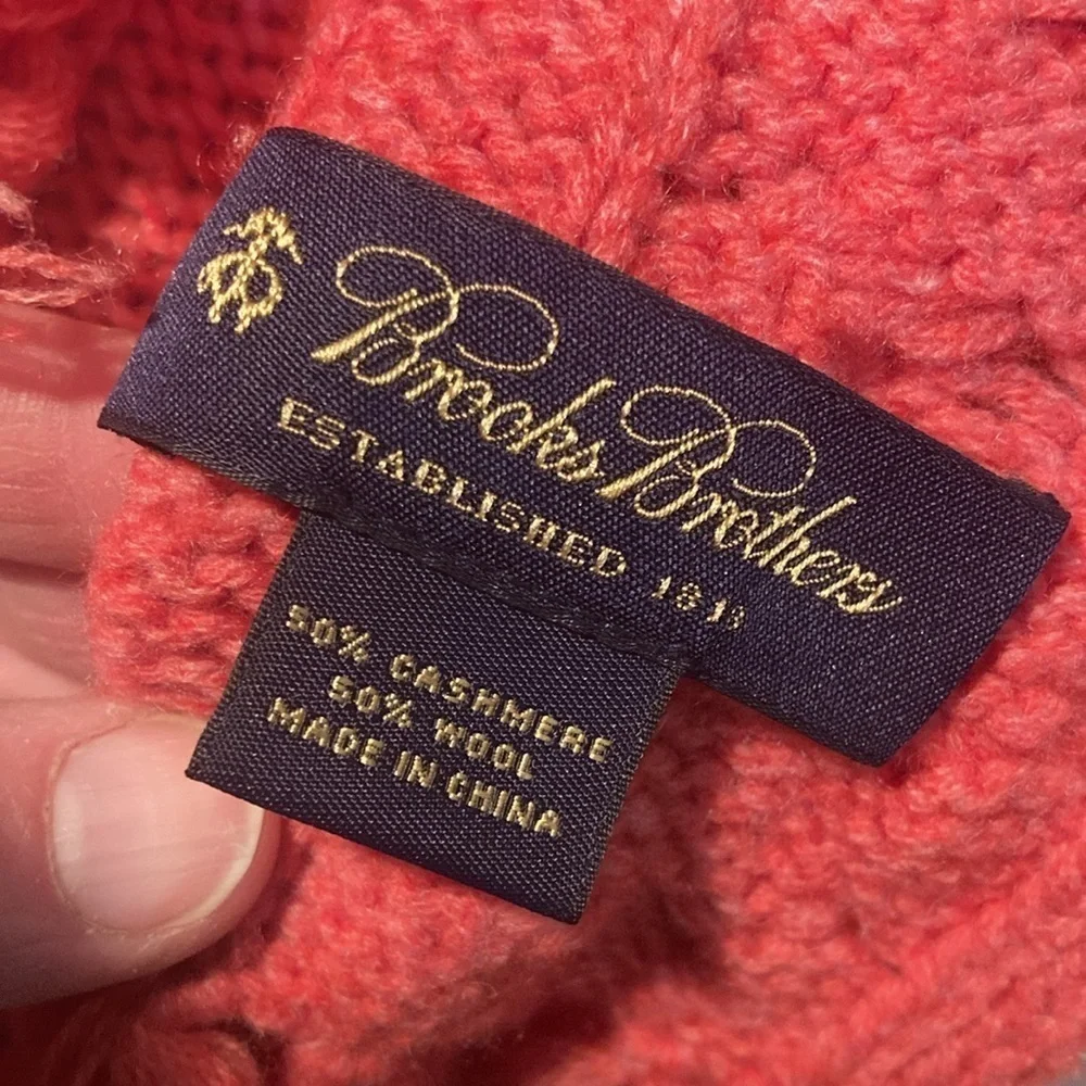 Cashmere & Wool long knit fringed scarf Brooks brothers